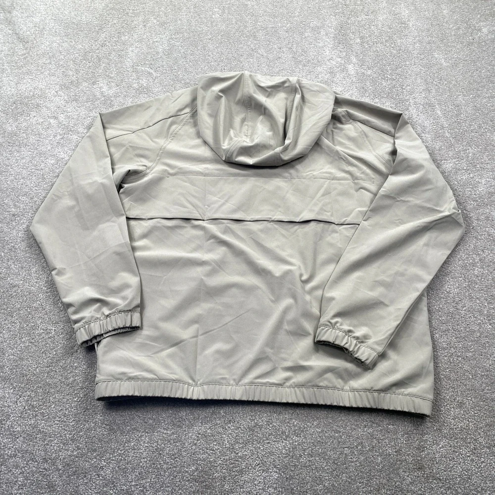 Adidas Windbreaker Jacket Mens Large Beige Go-To Full Zip Hooded JL7915 New